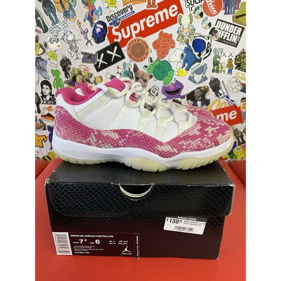 Size 7.5 - Air Jordan 11 Retro Low Pink Snakeskin W 100% Authentic 6M - Picture 1 of 5